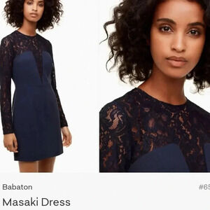 Aritzia Babaton Women's Masaki Black Bustier Lace Mini Cocktail Formal Dress.